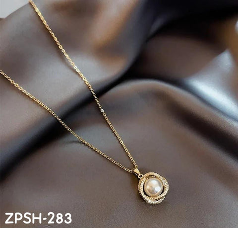 ZPSH283 DT Pearl/Curb Chain Pendant