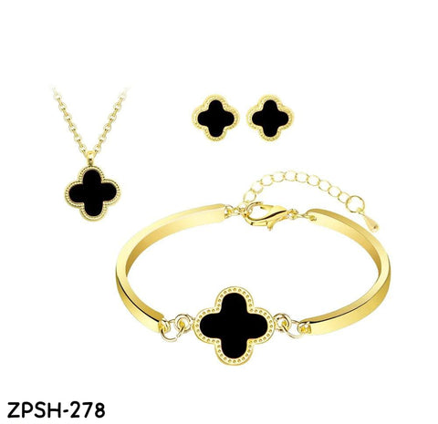 ZPSH278 DT Painted Clover Pendant Set