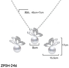 ZPSH246 DT Pearl Butterfly Pendant Set