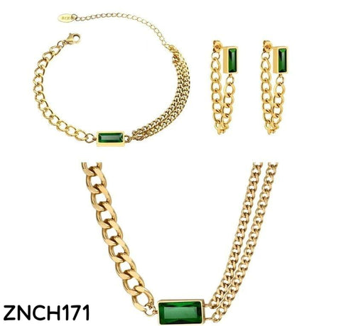 ZNCH171  Layer Necklace Set With Bracelet