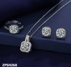 ZPSH268 DT Square Stone Pendant Set