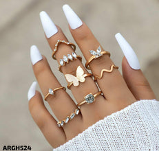 ARGH524  Butterfly/V 8 Midi Rings