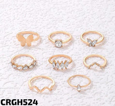 ARGH524  Butterfly/V 8 Midi Rings