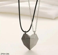 ZPSH286 DT Magnetic Two Souls One Heart Couple Pendant Necklaces